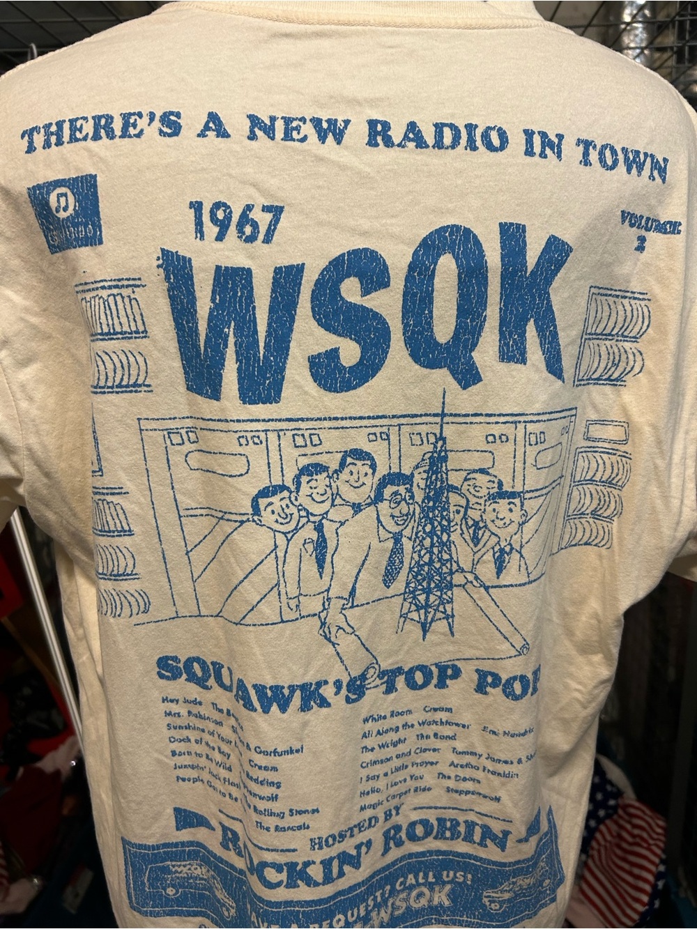 Stranger things Target 🎯 rekease WSQK SQUAWK unisex Cream Graphic Men's T-Shirt - Picture 6 of 10